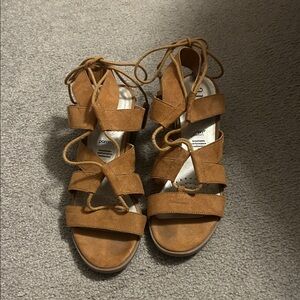 a.n.a Tan Lace-Up Sandals